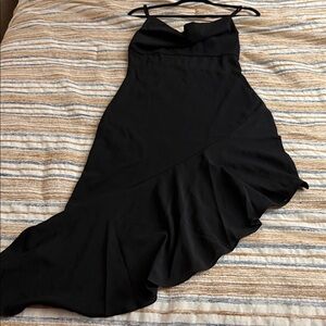 Chic Asymmetrical Black Dress